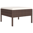 vidaXL 11 Piece Poly Rattan Garden Lounge Set in White/Brown/Cream