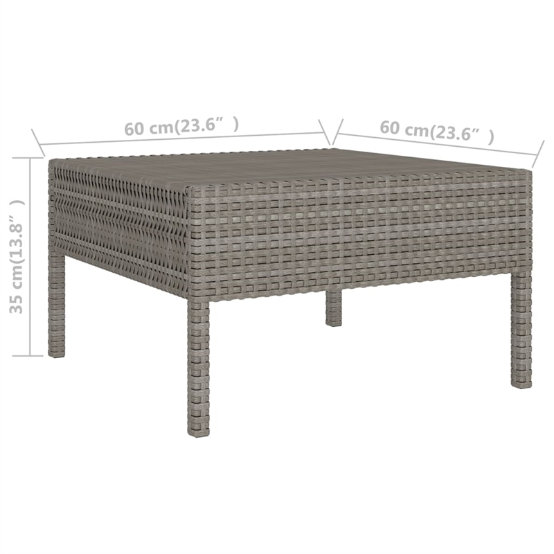 vidaXL 10 Piece Poly Rattan Garden Lounge Set in Gray