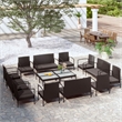 vidaXL 16 Piece Steel Lounge Set in Black