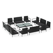 vidaXL 16 Piece Steel Lounge Set in Black