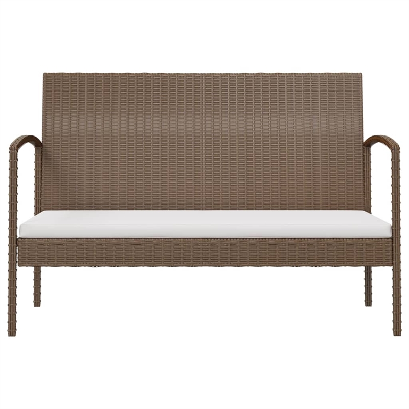 vidaXL 8 Piece Poly Rattan Garden Lounge Set in White/Brown/Cream