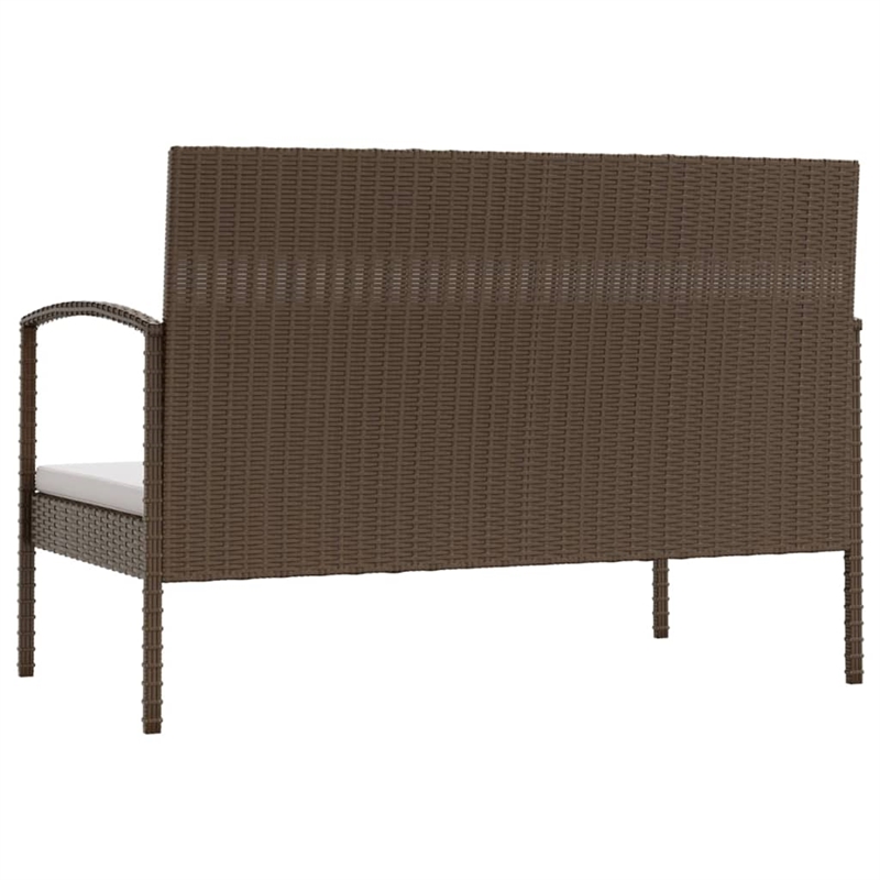 vidaXL 8 Piece Poly Rattan Garden Lounge Set in White/Brown/Cream