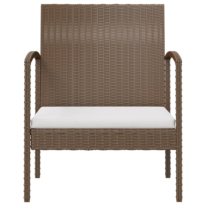 vidaXL 8 Piece Poly Rattan Garden Lounge Set in White/Brown/Cream