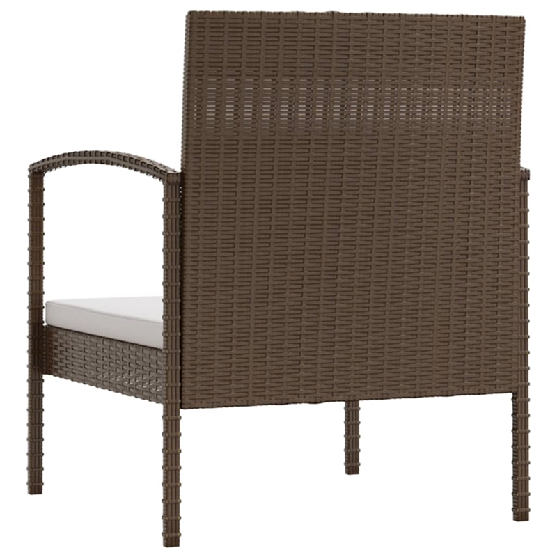 vidaXL 8 Piece Poly Rattan Garden Lounge Set in White/Brown/Cream