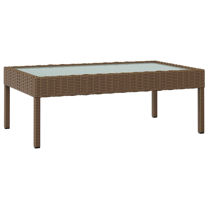vidaXL 8 Piece Poly Rattan Garden Lounge Set in White/Brown/Cream