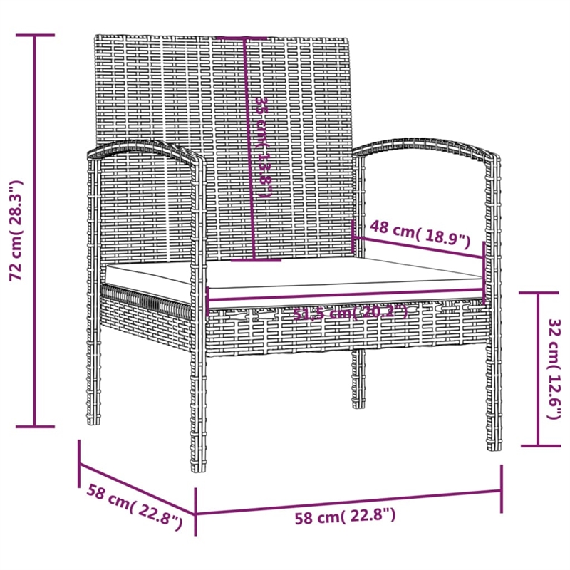 vidaXL 8 Piece Garden Lounge Set in Gray