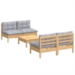 vidaXL 5 Piece Wood Small Garden Lounge Set in Gray