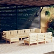vidaXL 10 Piece Wood Garden Lounge Set in Cream