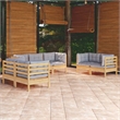 vidaXL 7 Piece Wood Garden Lounge Set in Gray