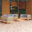vidaXL 8 Piece Wood Garden Lounge Set in Gray
