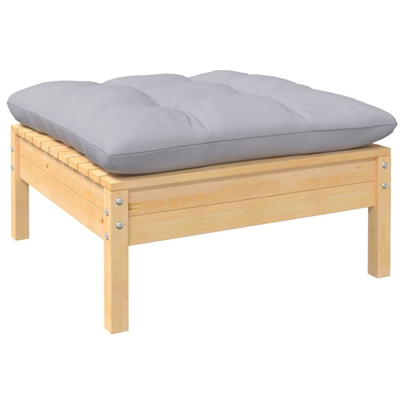 vidaXL 8 Piece Wood Garden Lounge Set in Gray