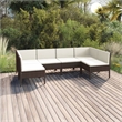 vidaXL 6 Piece Steel Garden Lounge Set in Brown