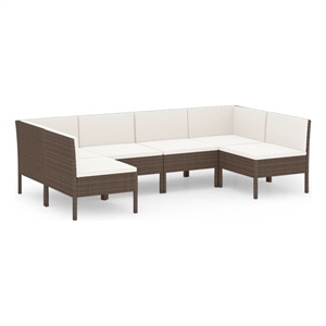 vidaXL 6 Piece Steel Garden Lounge Set in Brown