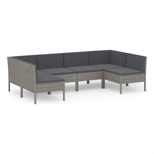 vidaXL 6 Piece Steel Garden Lounge Set in Gray/Anthracite