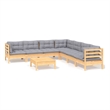 vidaXL 8 Piece Wood Garden Lounge Set in Gray