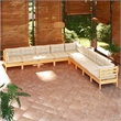 vidaXL 9 Piece Wood Garden Lounge Set in Cream