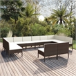 vidaXL 12 Piece Steel Garden Lounge Set in Brown