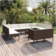 vidaXL 12 Piece Steel Garden Lounge Set in Brown