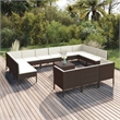 vidaXL 14 Piece Garden Lounge Set in Brown