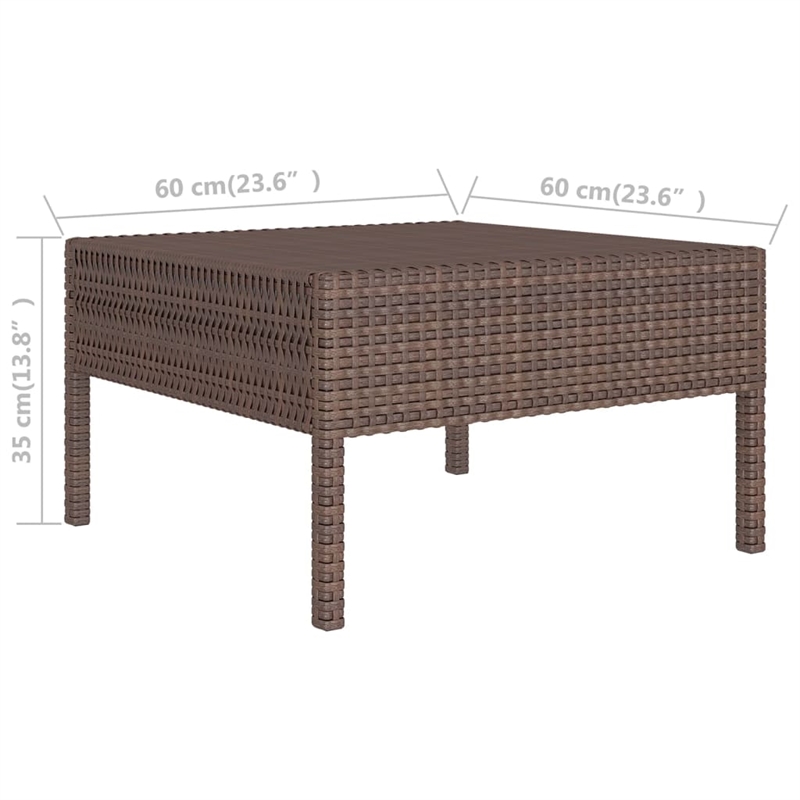 vidaXL 14 Piece Garden Lounge Set in Brown