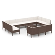 vidaXL 14 Piece Garden Lounge Set in Brown