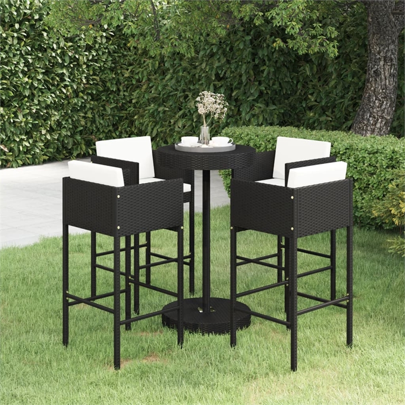 vidaXL 5 Piece Steel Standard Bar Set in Black/White/Cream
