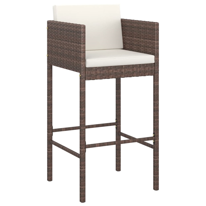 vidaXL 5 Piece Steel Medium Bar Set in White/Brown/Cream