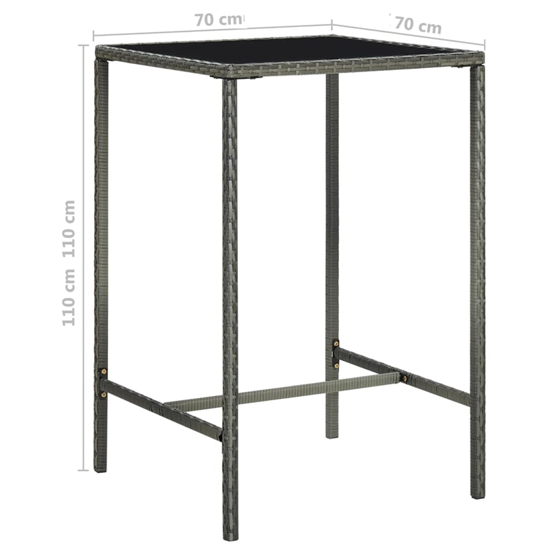vidaXL Steel Medium Bar Set in Gray