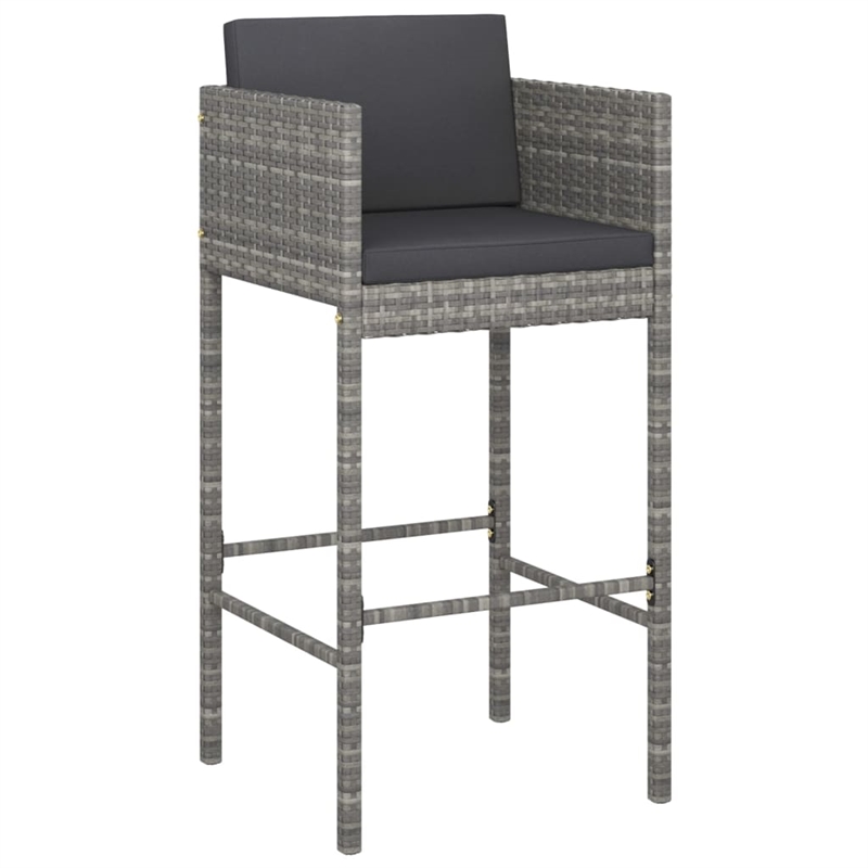 vidaXL 5 Piece Steel Medium Bar Set in Gray