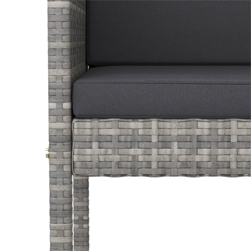 vidaXL 5 Piece Steel Medium Bar Set in Gray