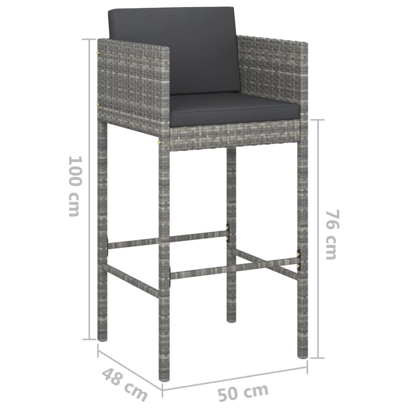 vidaXL 5 Piece Steel Medium Bar Set in Gray