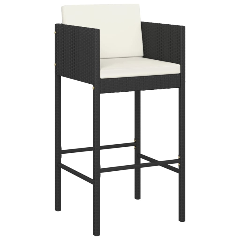 vidaXL 3 Piece Steel Bar Set in Black/White/Cream