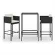 vidaXL 3 Piece Steel Bar Set in Black/White/Cream