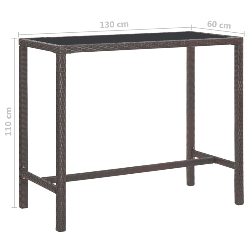 vidaXL 5 Piece Steel Medium Bar Set in Brown
