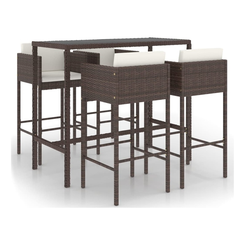 vidaXL 5 Piece Steel Medium Bar Set in Brown