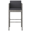 vidaXL Solid Acacia Wood Medium Bar Set in Gray