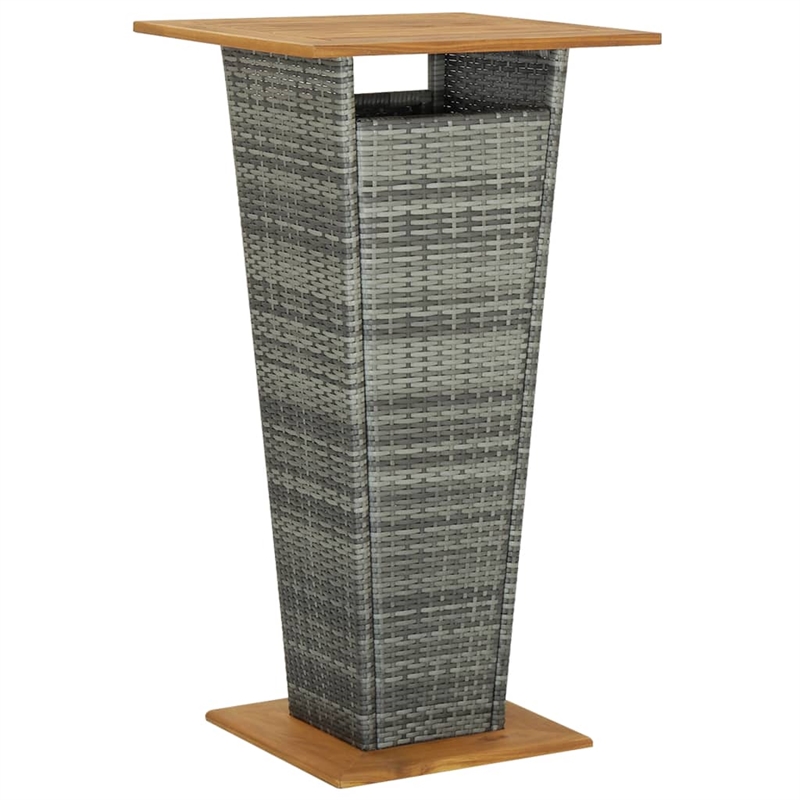 vidaXL Solid Acacia Wood Medium Bar Set in Gray