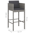 vidaXL Solid Acacia Wood Medium Bar Set in Gray