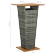 vidaXL Solid Acacia Wood Medium Bar Set in Gray
