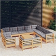vidaXL 13 Piece Wood Garden Lounge Set in Gray