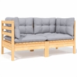 vidaXL 4 Piece Wood Garden Lounge Set in Gray