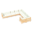 vidaXL 9 Piece Wood Large Garden Lounge Set in Cream