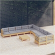 vidaXL 11 Piece Wood Garden Lounge Set in Gray