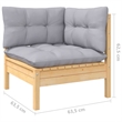 vidaXL Wood Garden Lounge Set in Gray/Natural