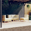 vidaXL 4 Piece Wood Garden Lounge Set in Cream