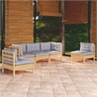 vidaXL 5 Piece Wood Garden Lounge Set in Gray