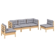 vidaXL 5 Piece Wood Garden Lounge Set in Gray