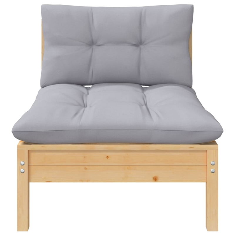 vidaXL 5 Piece Wood Garden Lounge Set in Gray