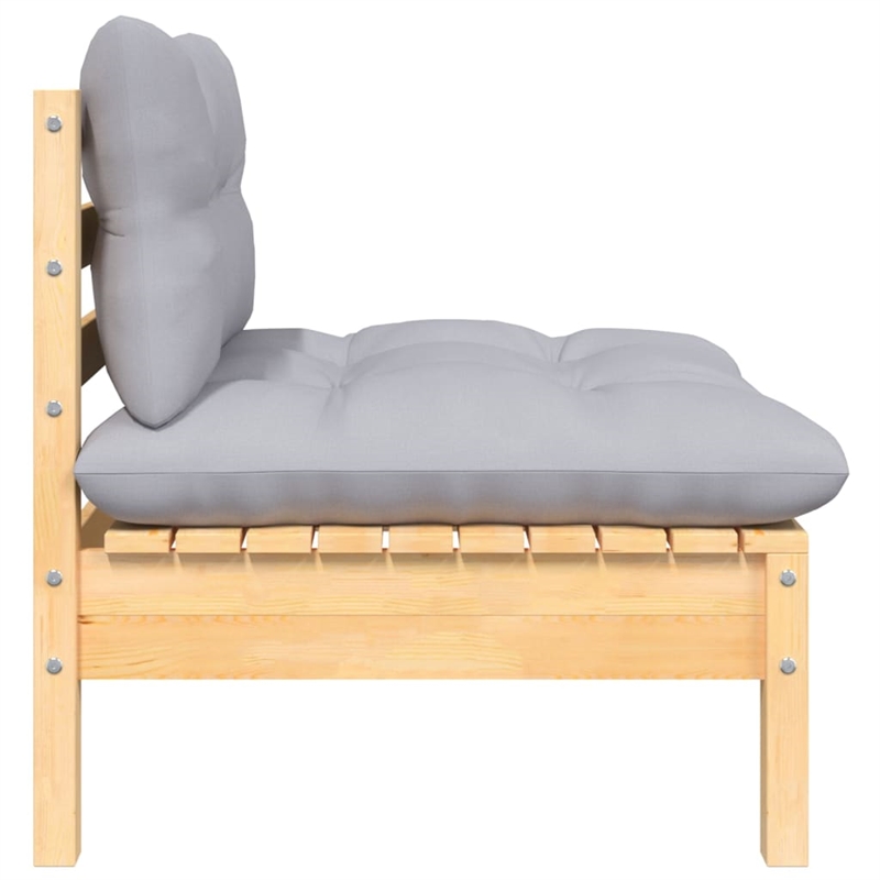 vidaXL 5 Piece Wood Garden Lounge Set in Gray
