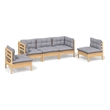 vidaXL 5 Piece Wood Garden Lounge Set in Gray